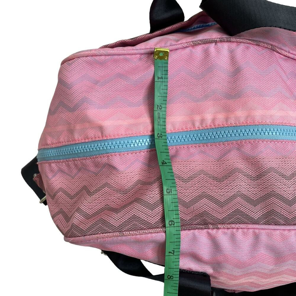 IVIVVA Lululemon In The Game Duffle Gym Bag in Pink Chevron Gymnastics Tennis - Picture 9 of 14
